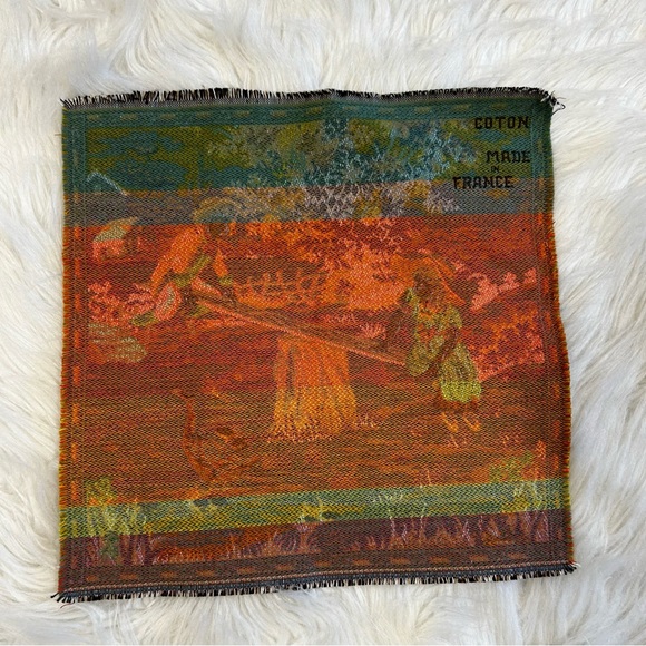 Embroidered Tapestry of Boy and Girl on a Seesaw ￼MADE IN FRANCE - Picture 2 of 3